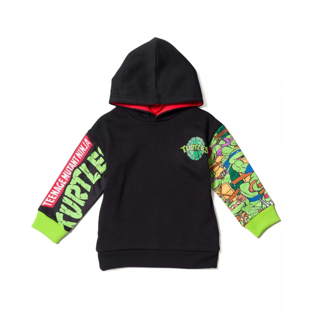 Nickelodeon‎ TMNT Hoodie Kids Size 4T Black Graphic Print Pullover Sleeve Art